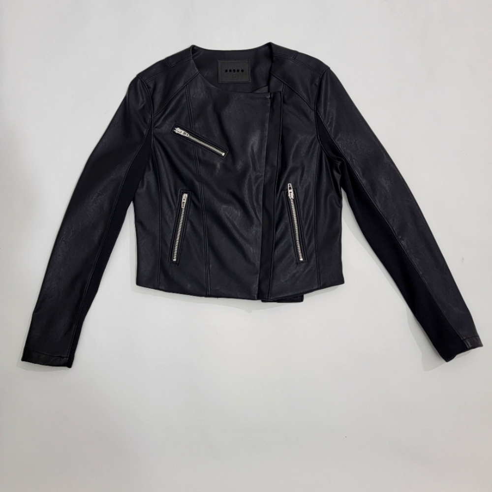 BLANKNYC Black Faux Leather Motorcycle Style Jacket.